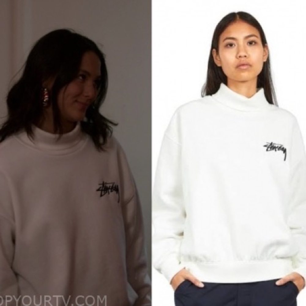 Stüssy White Turtleneck Sweatshirt